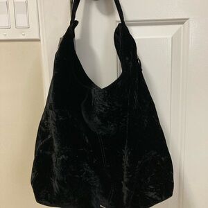 Rebecca Minkoff Black Hobo Bag with Velvet Finish